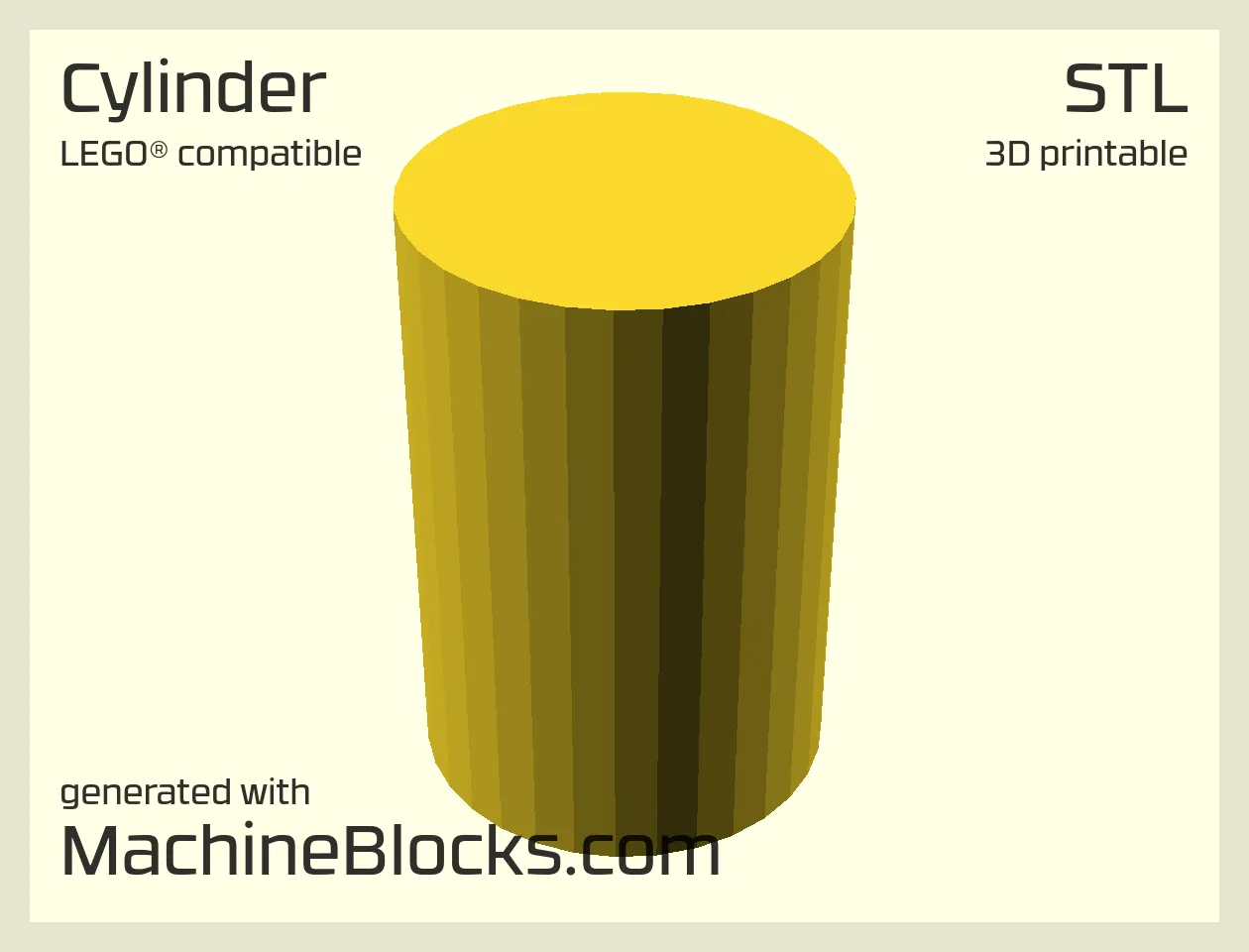 STL Model of a simple cylinder created with OpenSCAD