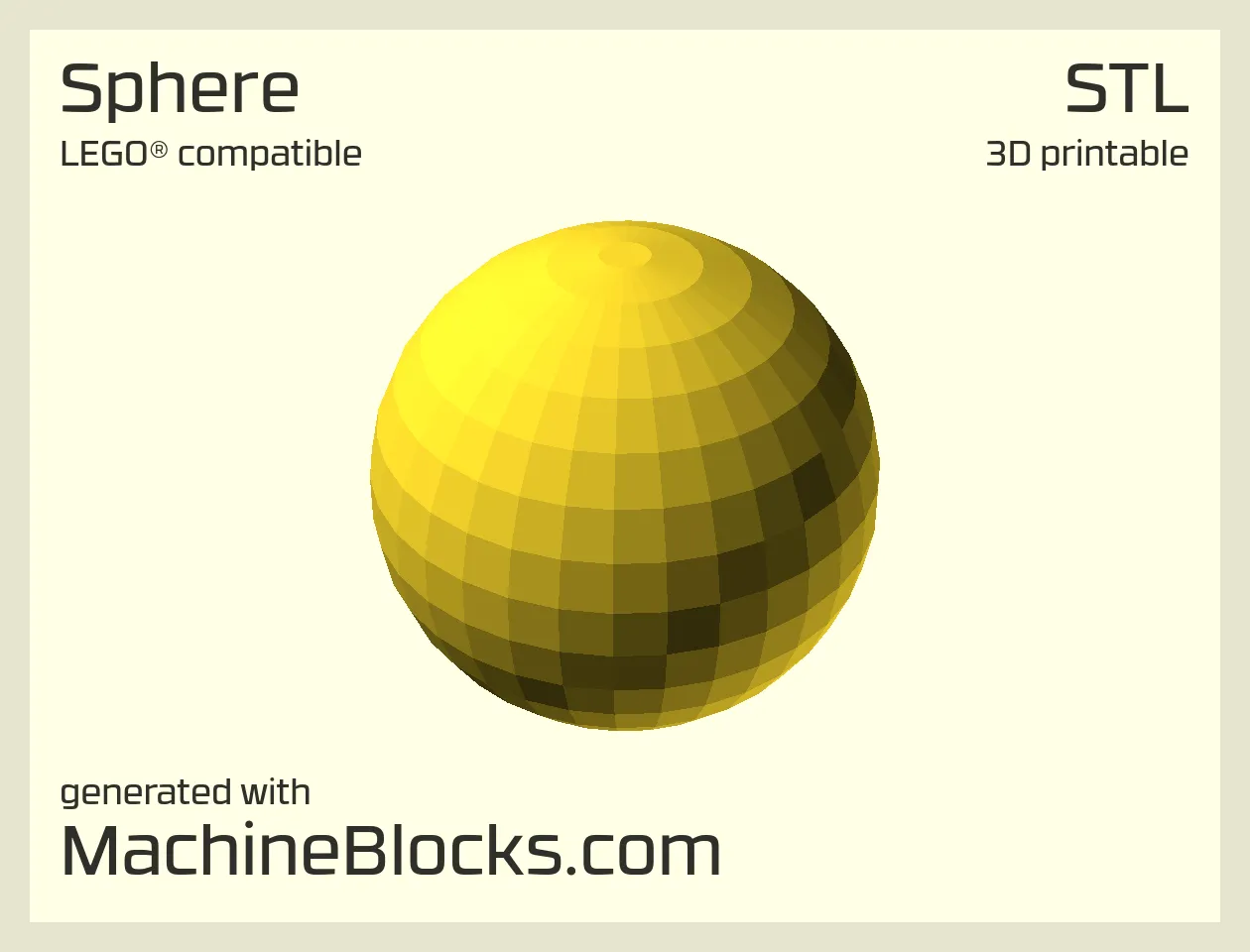 STL Model of a simple sphere created with OpenSCAD