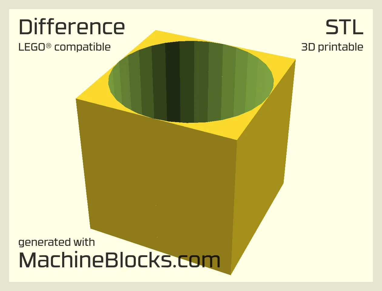 STL Model of subtracted shapes created with OpenSCAD