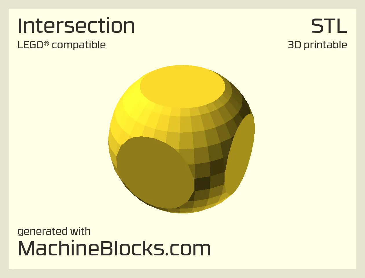 STL Model of intersected shapes created with OpenSCAD