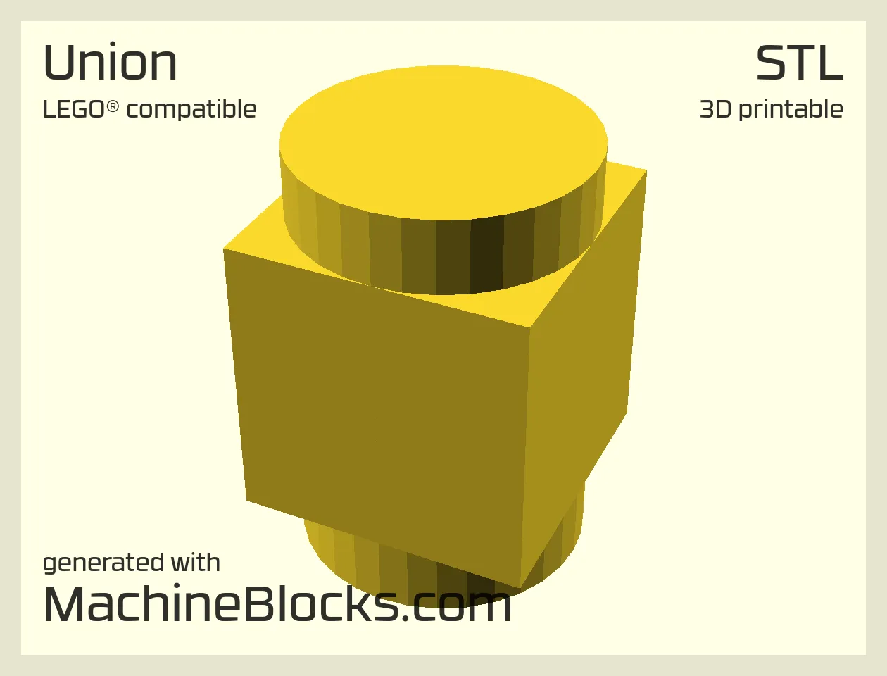 STL Model of united shapes created with OpenSCAD