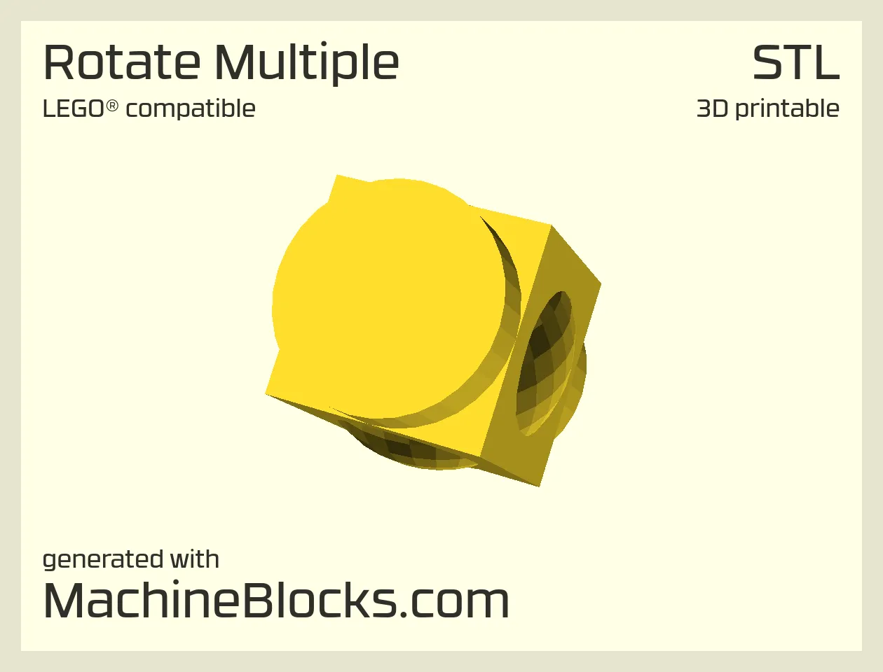 STL Model of multiple rotated shapes created with OpenSCAD