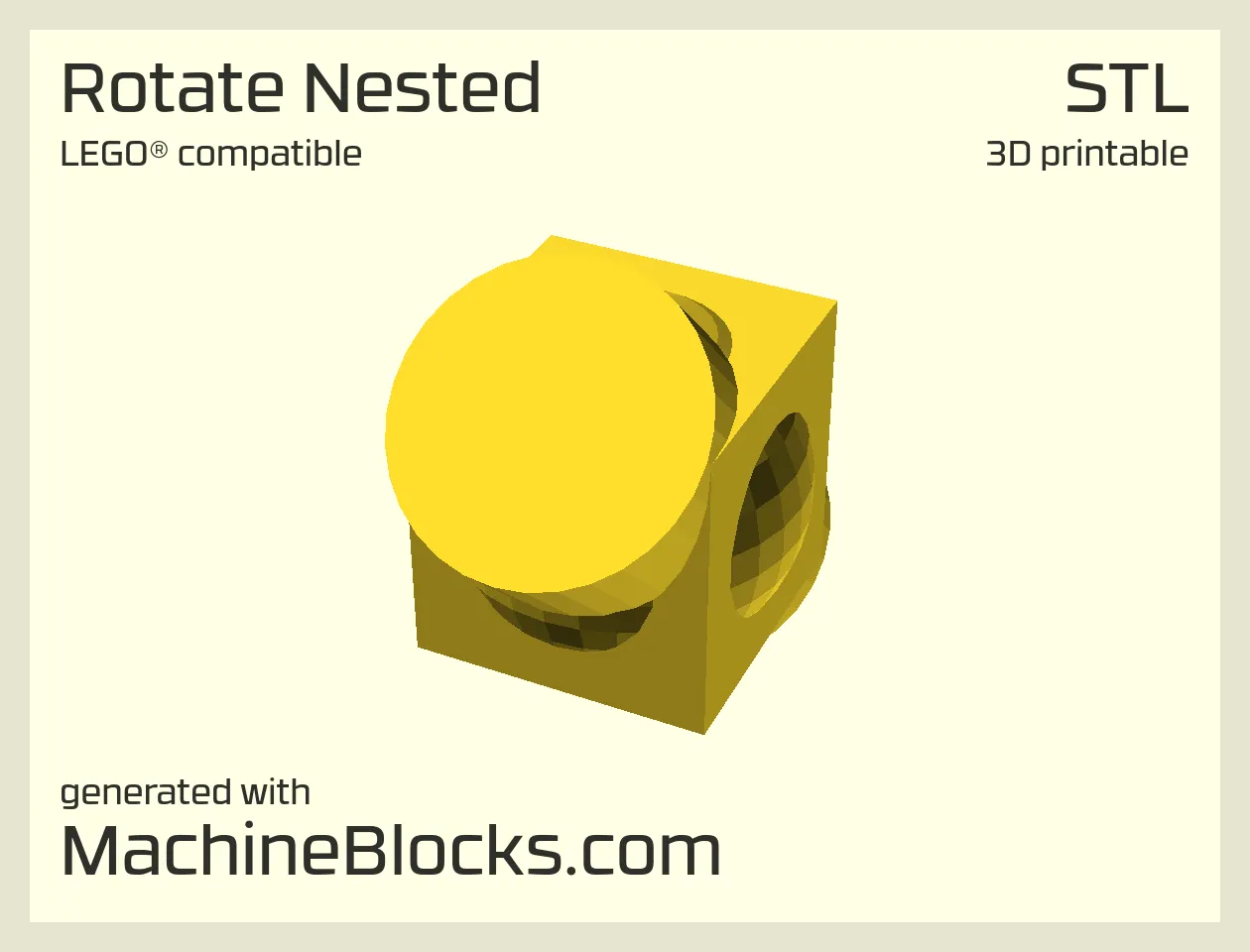 STL Model of nested rotations created with OpenSCAD