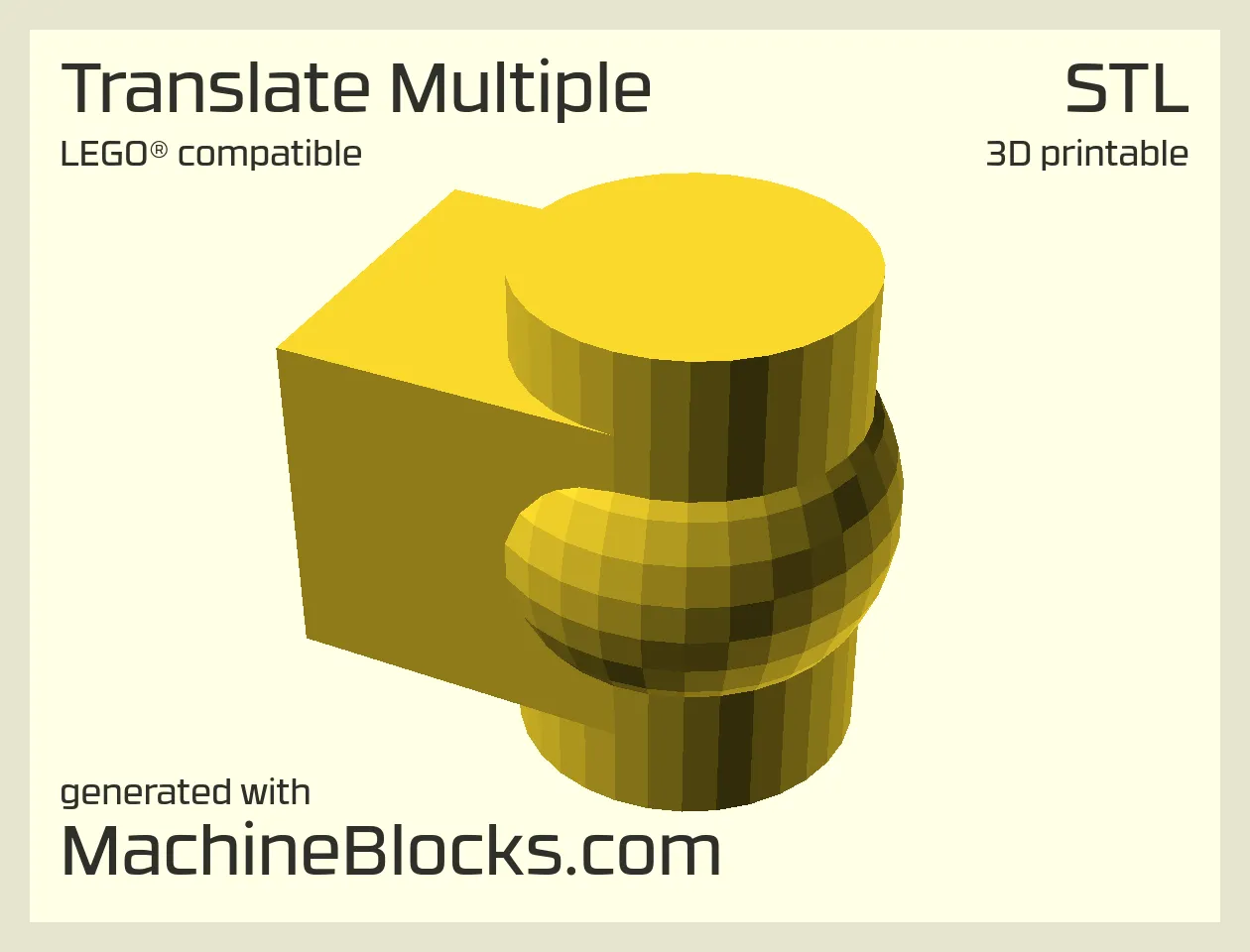 STL Model of multiple translated shapes created with OpenSCAD