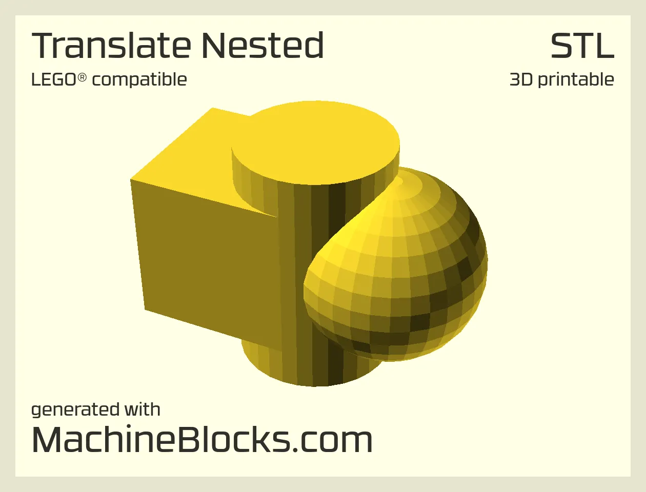 STL Model of nested translations created with OpenSCAD