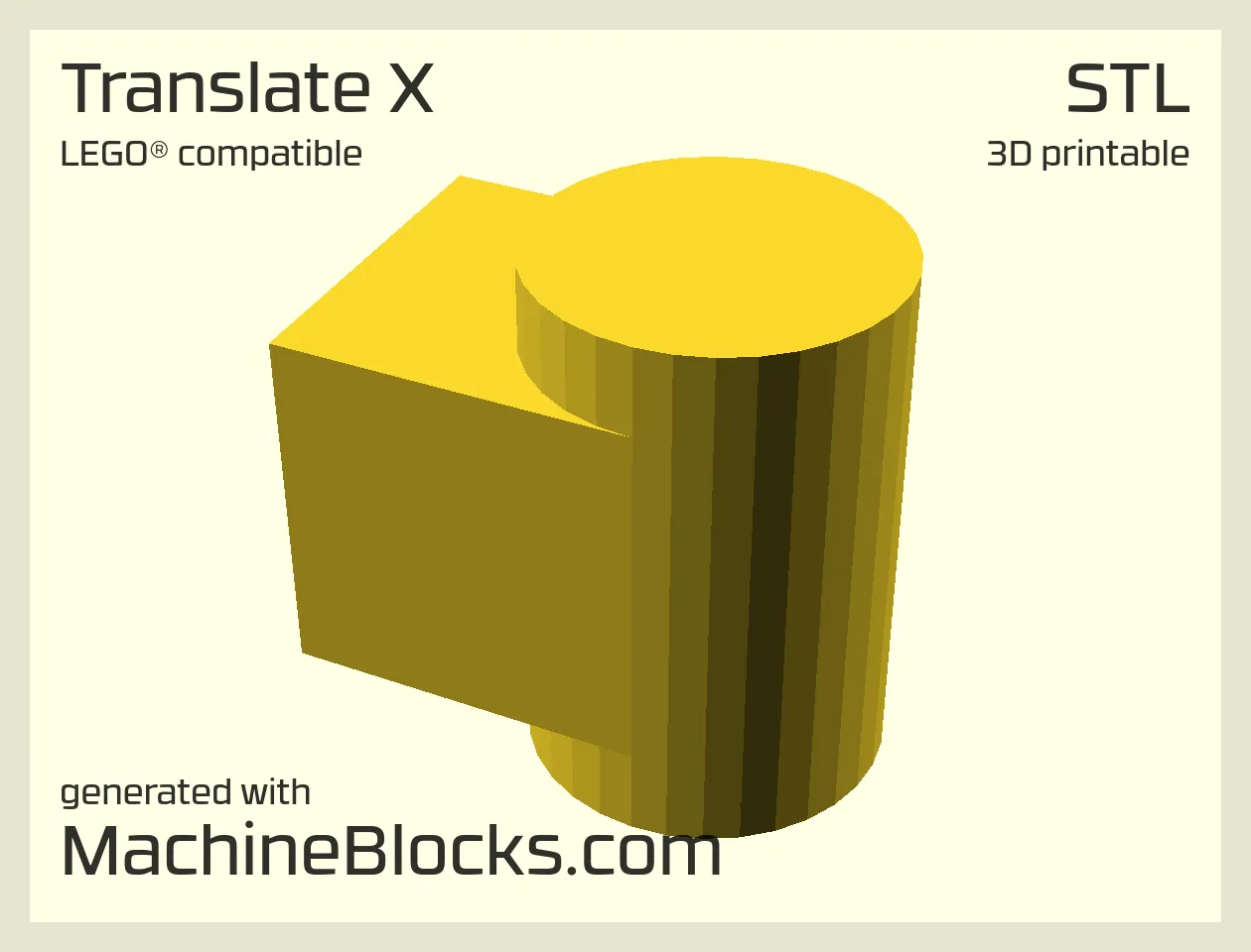 STL Model of translated shape along the x-axis created with OpenSCAD