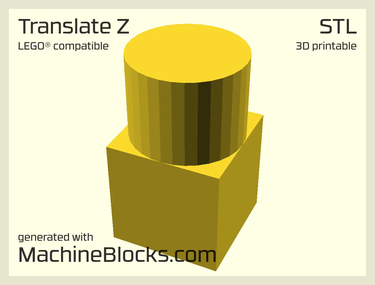 STL Model of translated shape along the z-axis created with OpenSCAD