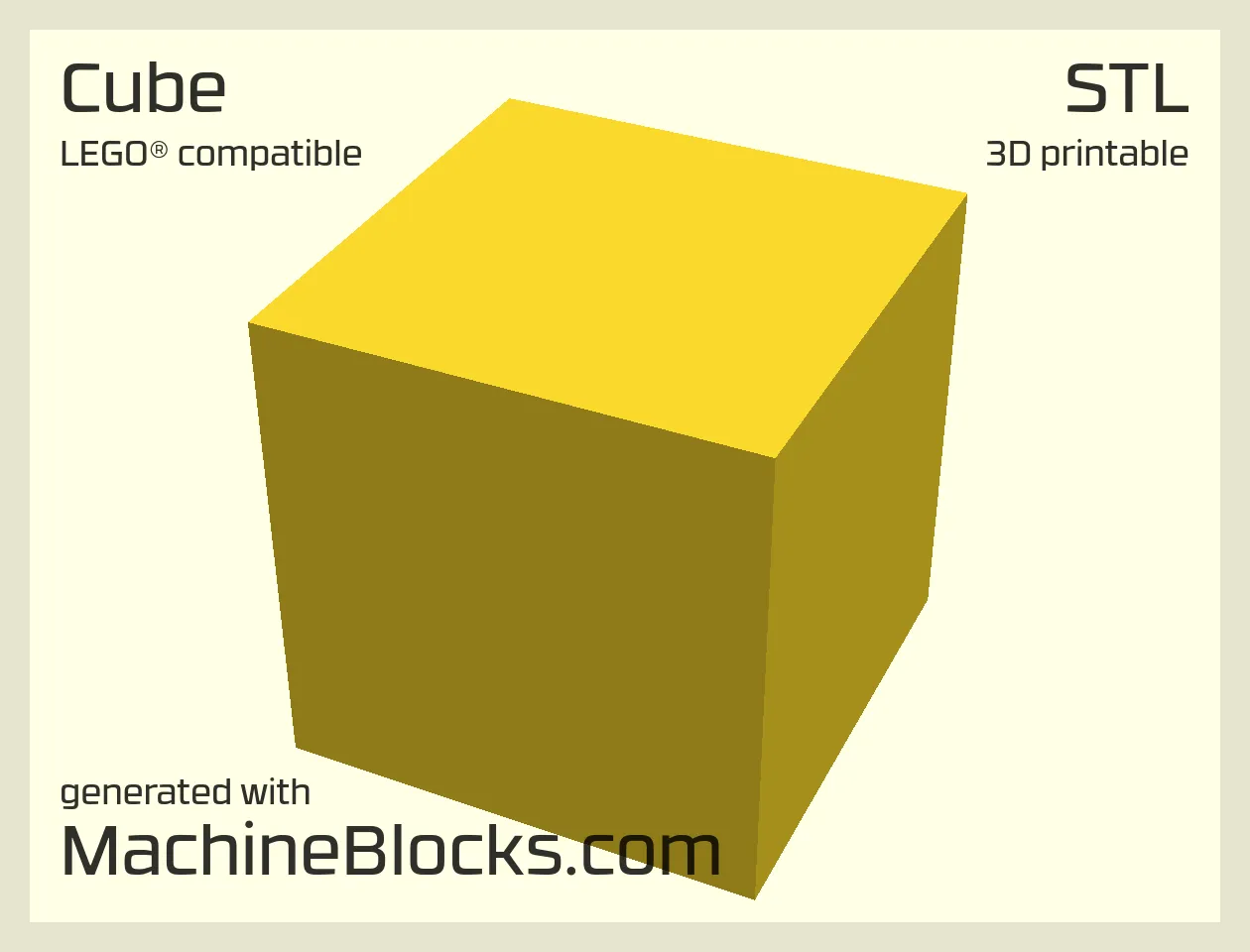 STL Model of a simple cube with variables created with OpenSCAD