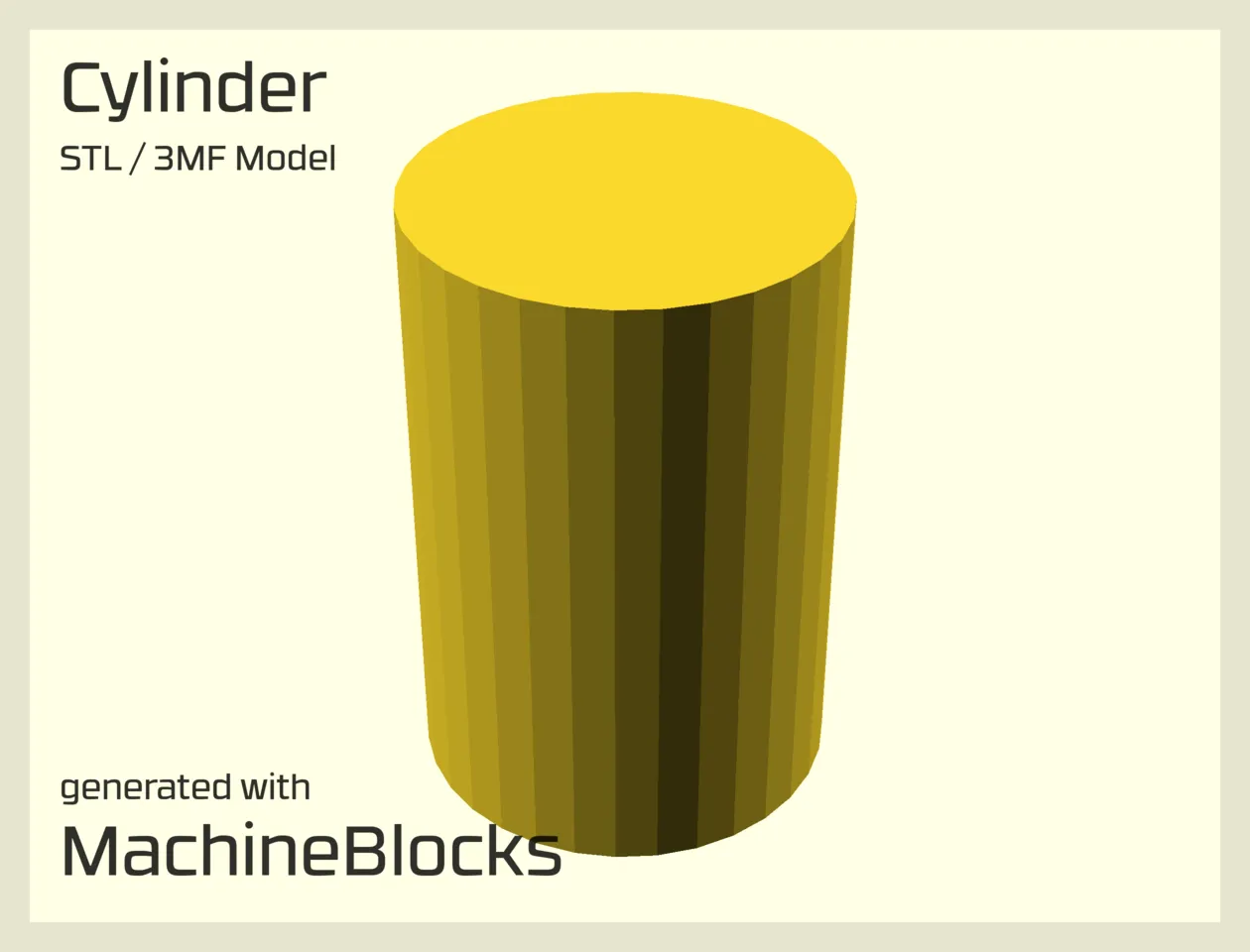 STL Model of a simple cylinder created with OpenSCAD