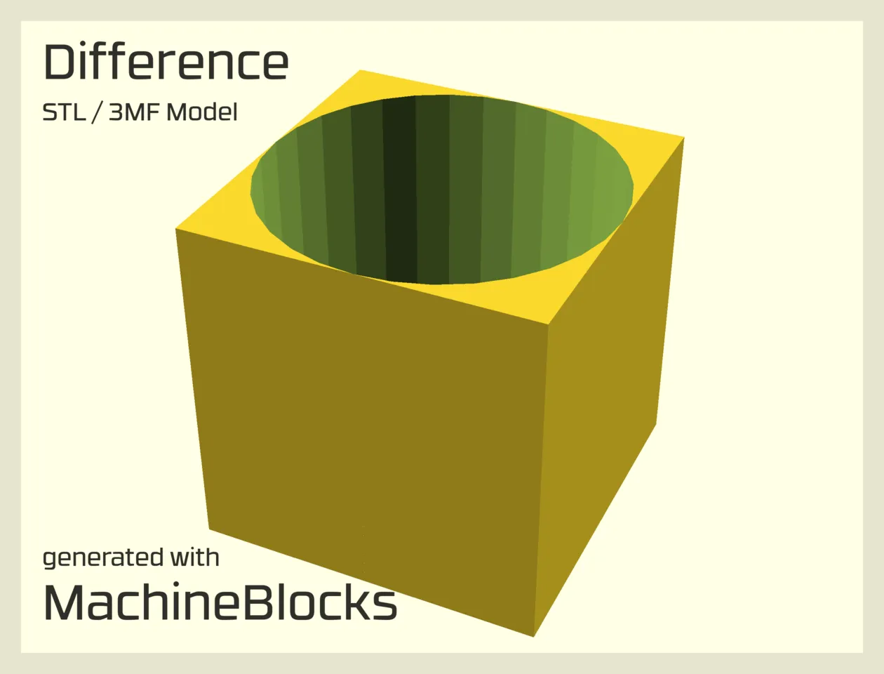 STL Model of subtracted shapes created with OpenSCAD