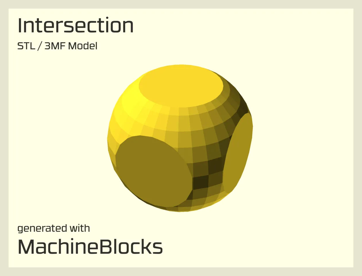 STL Model of intersected shapes created with OpenSCAD