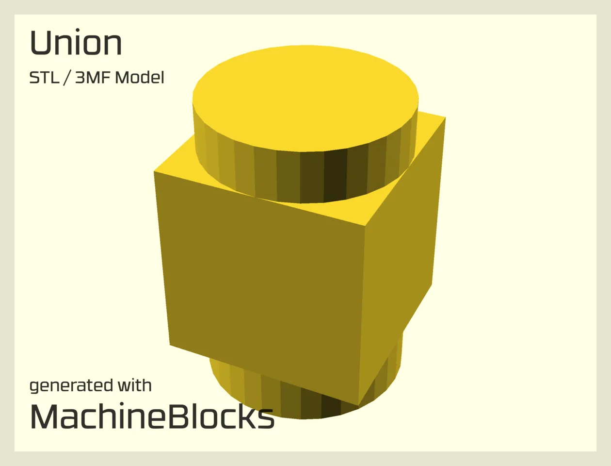 STL Model of united shapes created with OpenSCAD