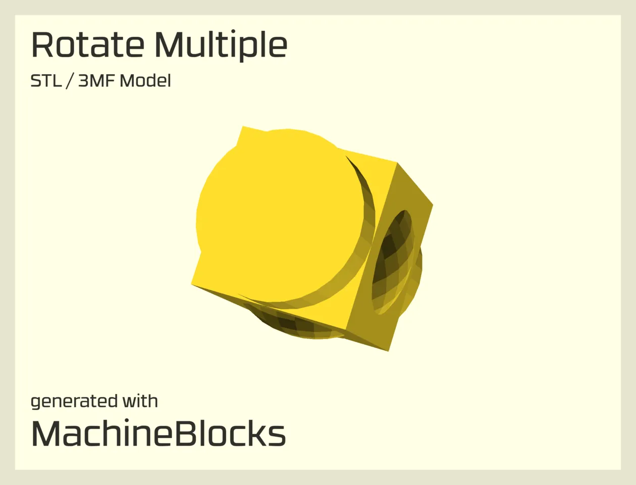 STL Model of multiple rotated shapes created with OpenSCAD