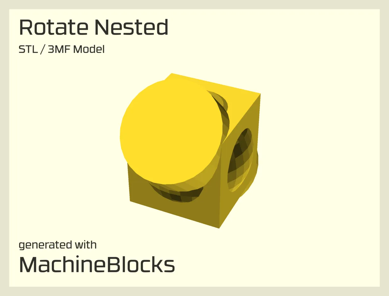 STL Model of nested rotations created with OpenSCAD