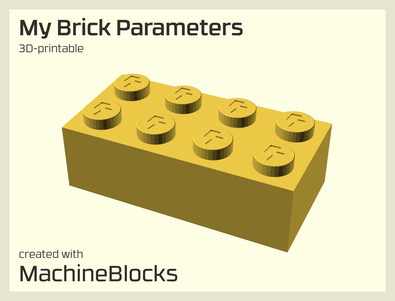 4x2 Brick generated with MachineBlocks SCAD library.