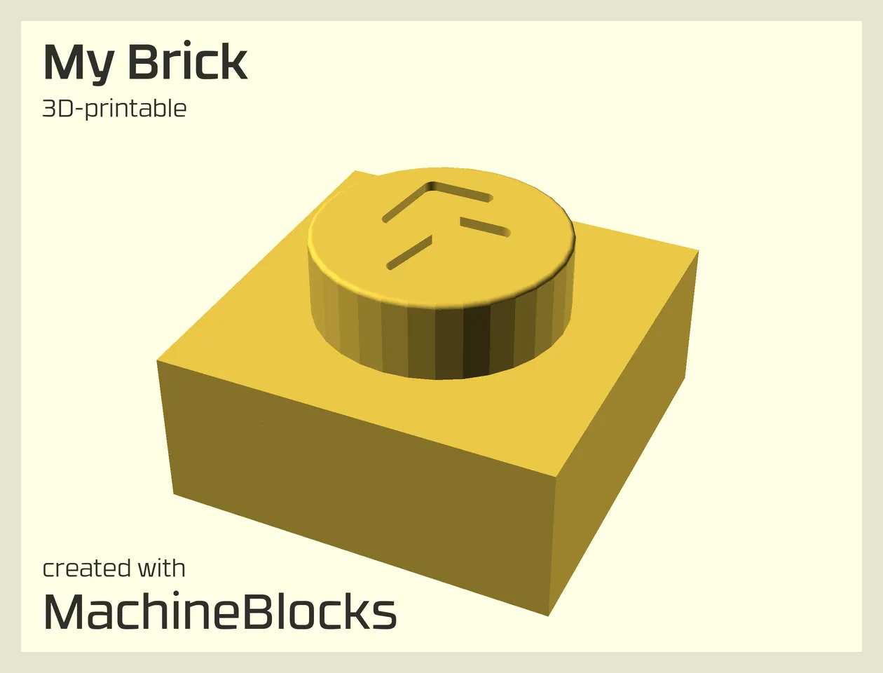 1x1 Plate generated with MachineBlocks SCAD library.