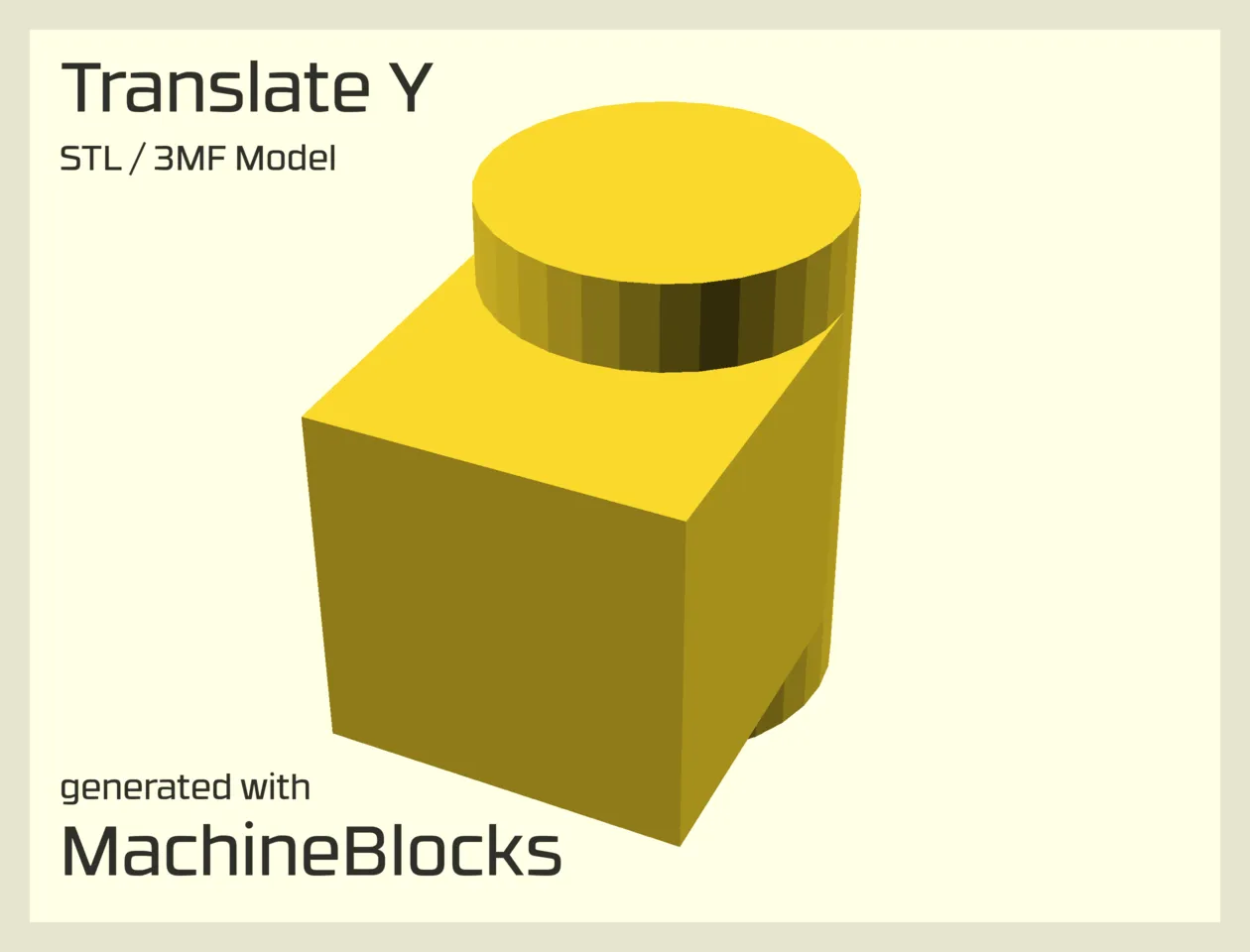 STL Model of translated shape along the y-axis created with OpenSCAD