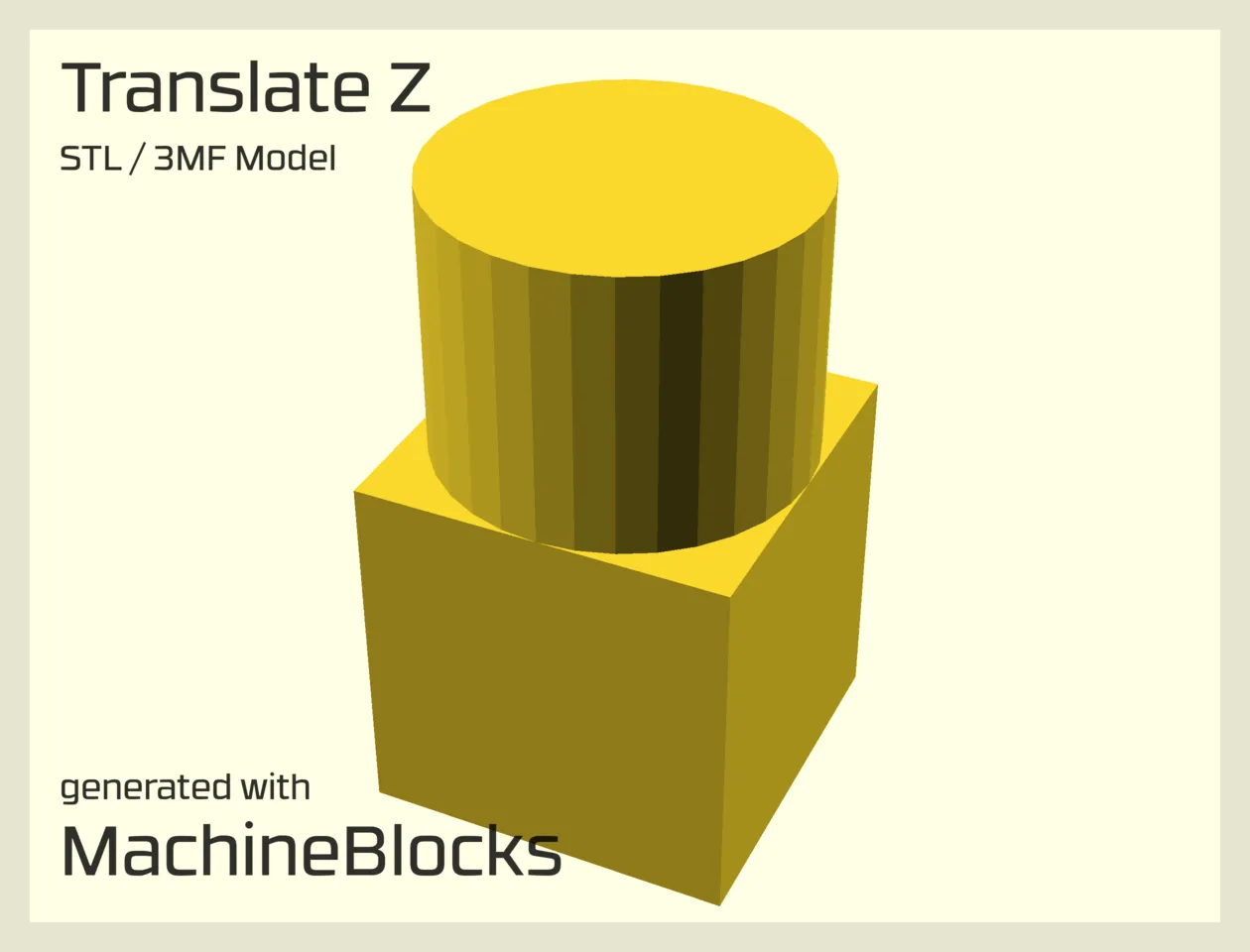 STL Model of translated shape along the z-axis created with OpenSCAD