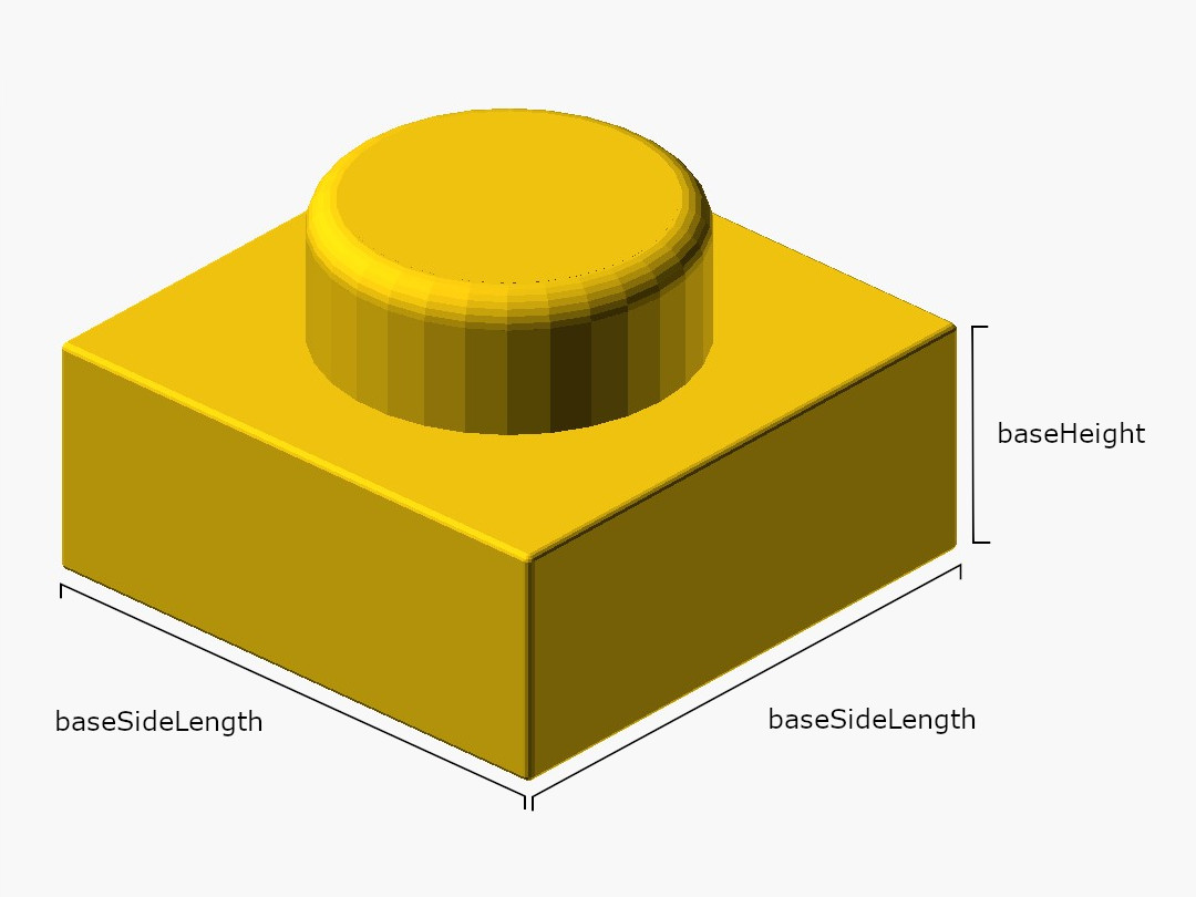 3D printable model of a LEGO 1x1 plate