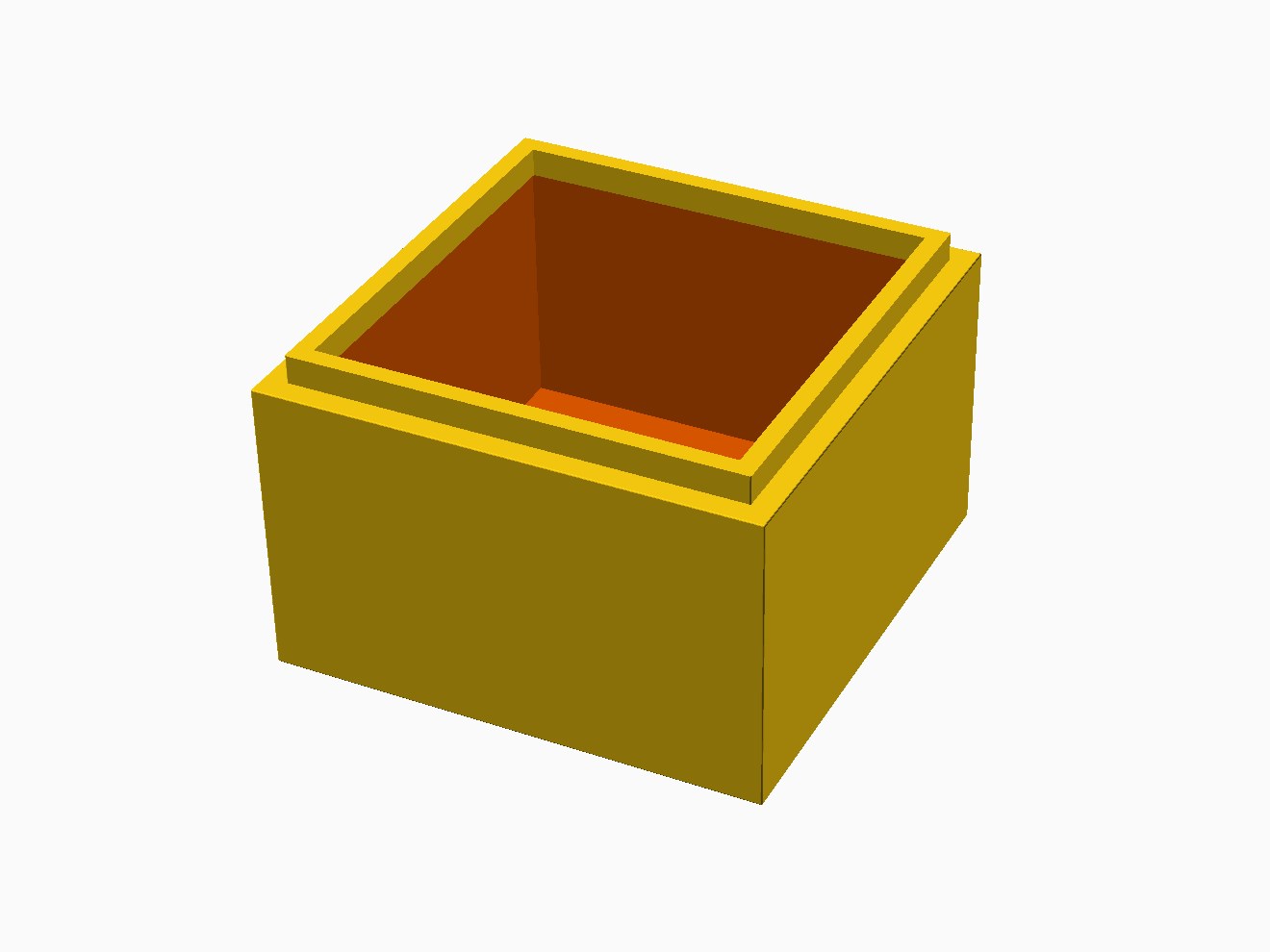 3D printable model of a LEGO 4x4 box.