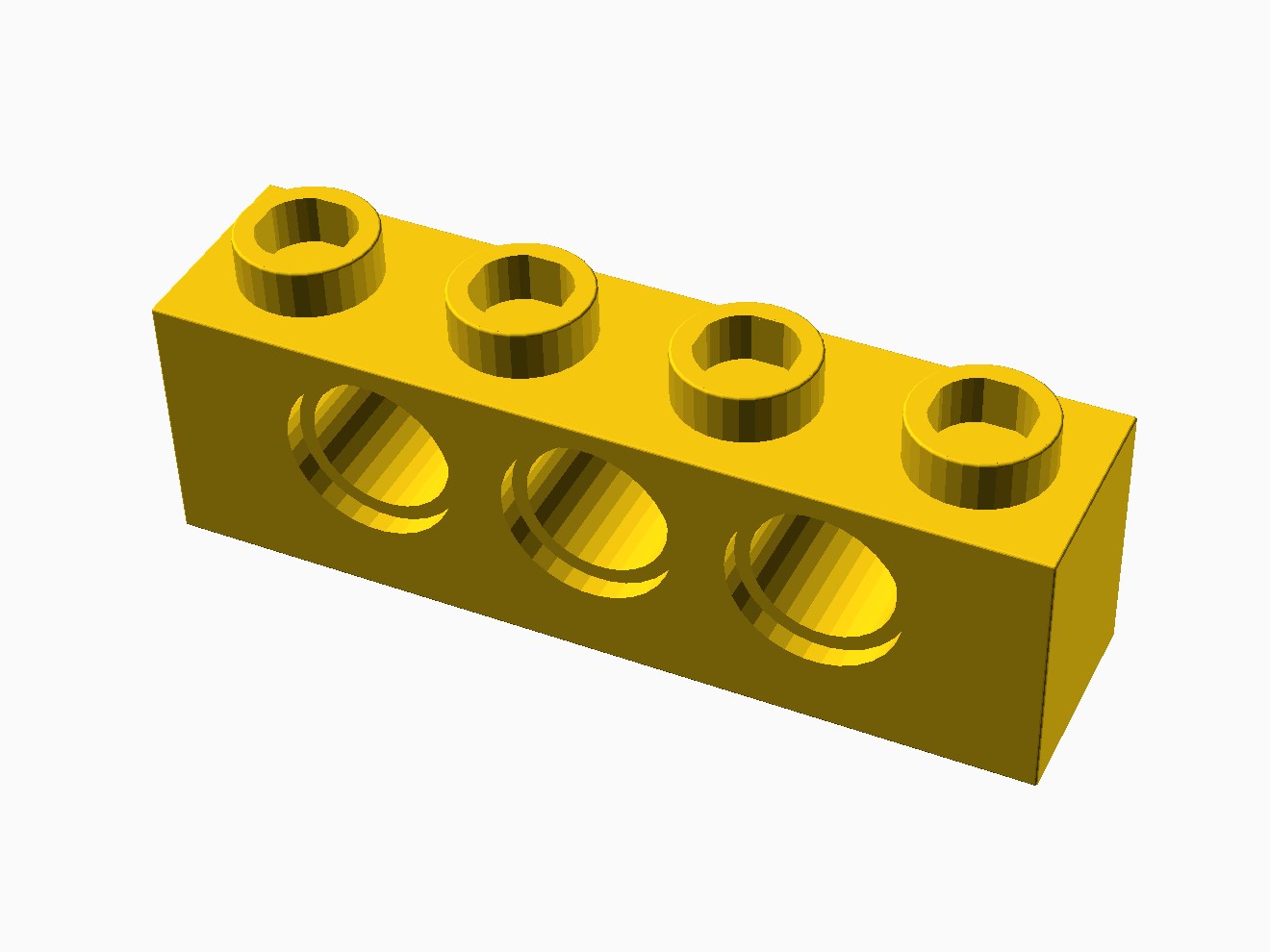 3D printable model of a LEGO Technic 4x1 Brick.