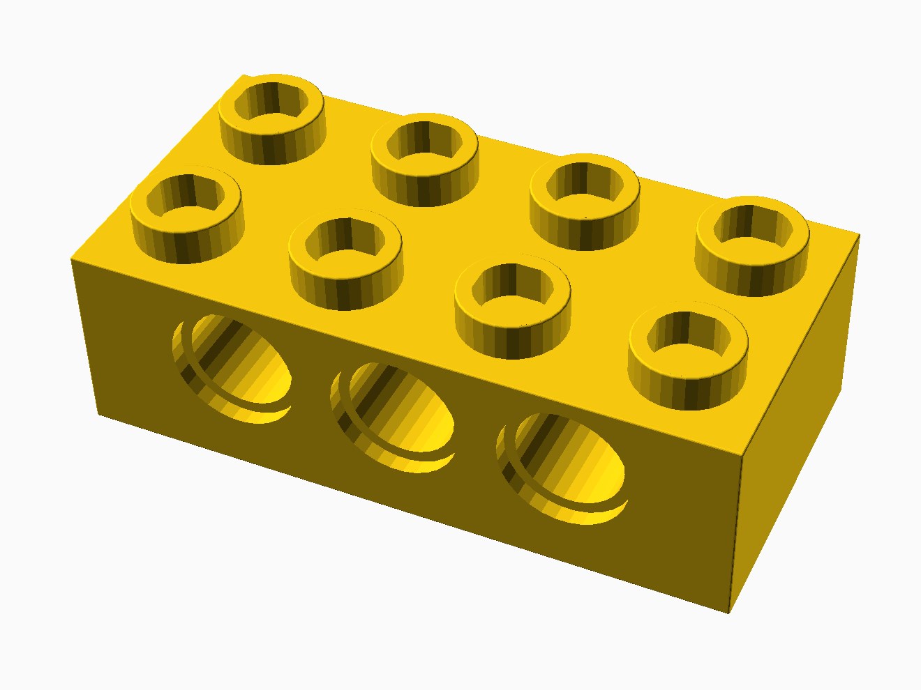 3D printable model of a LEGO Technic 4x2 Brick.
