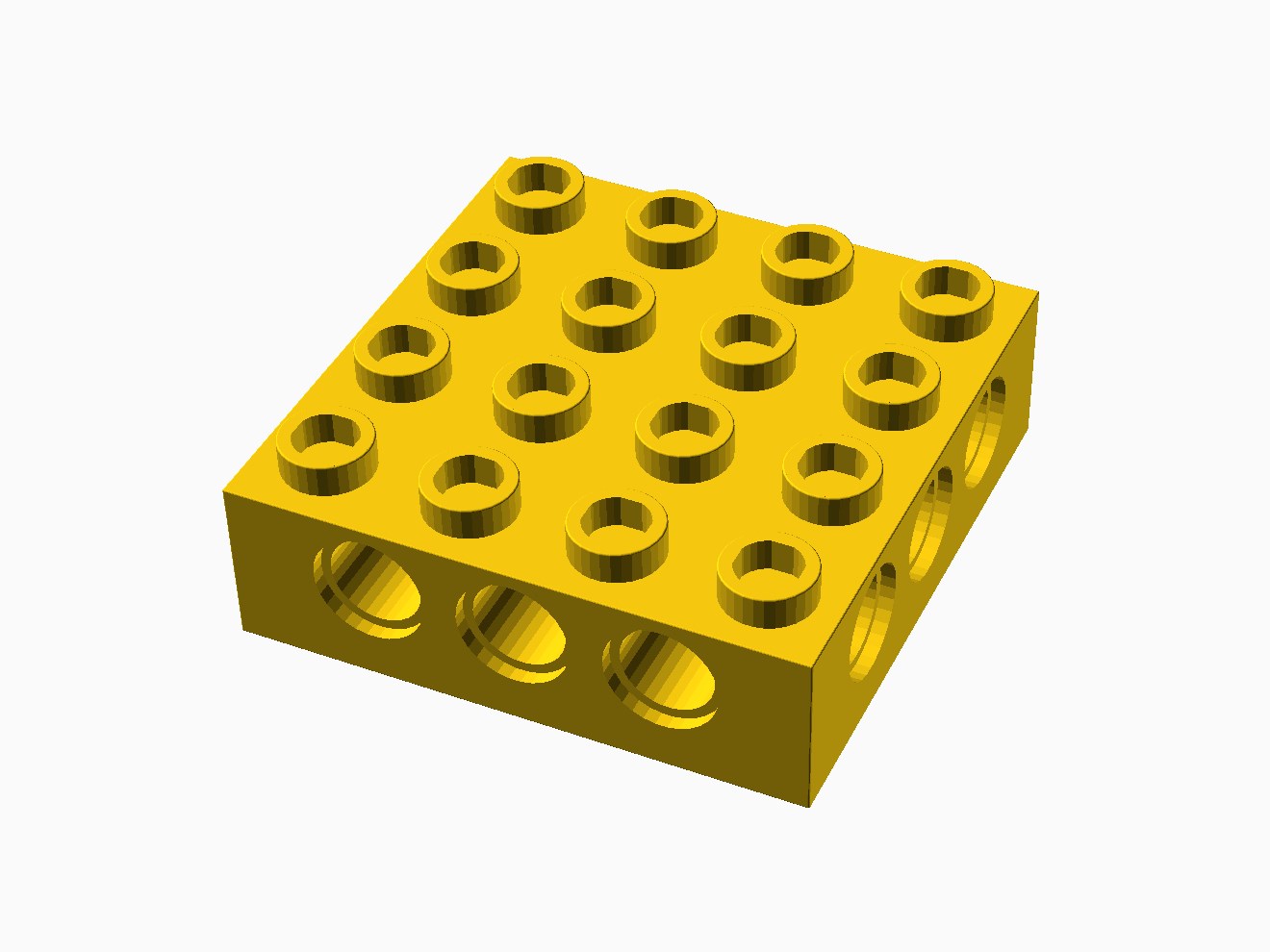 3D printable model of a LEGO Technic 4x4 Brick.