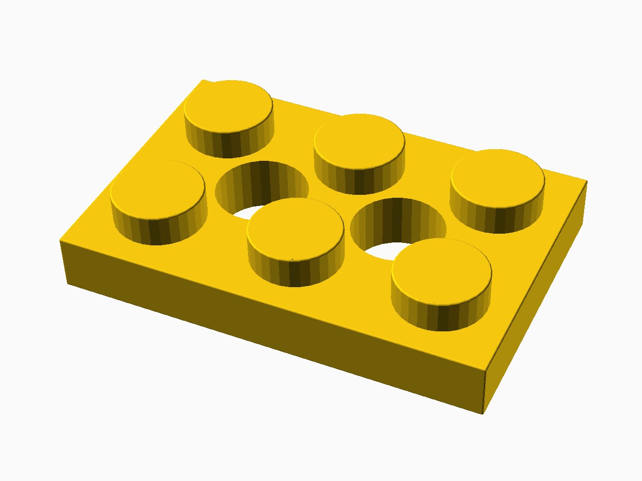 3D printable model of a LEGO Technic 3x2 Plate.