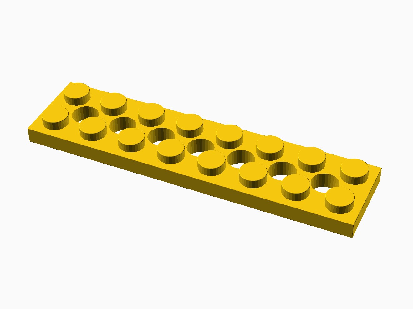 3D printable model of a LEGO Technic 8x2 Plate.