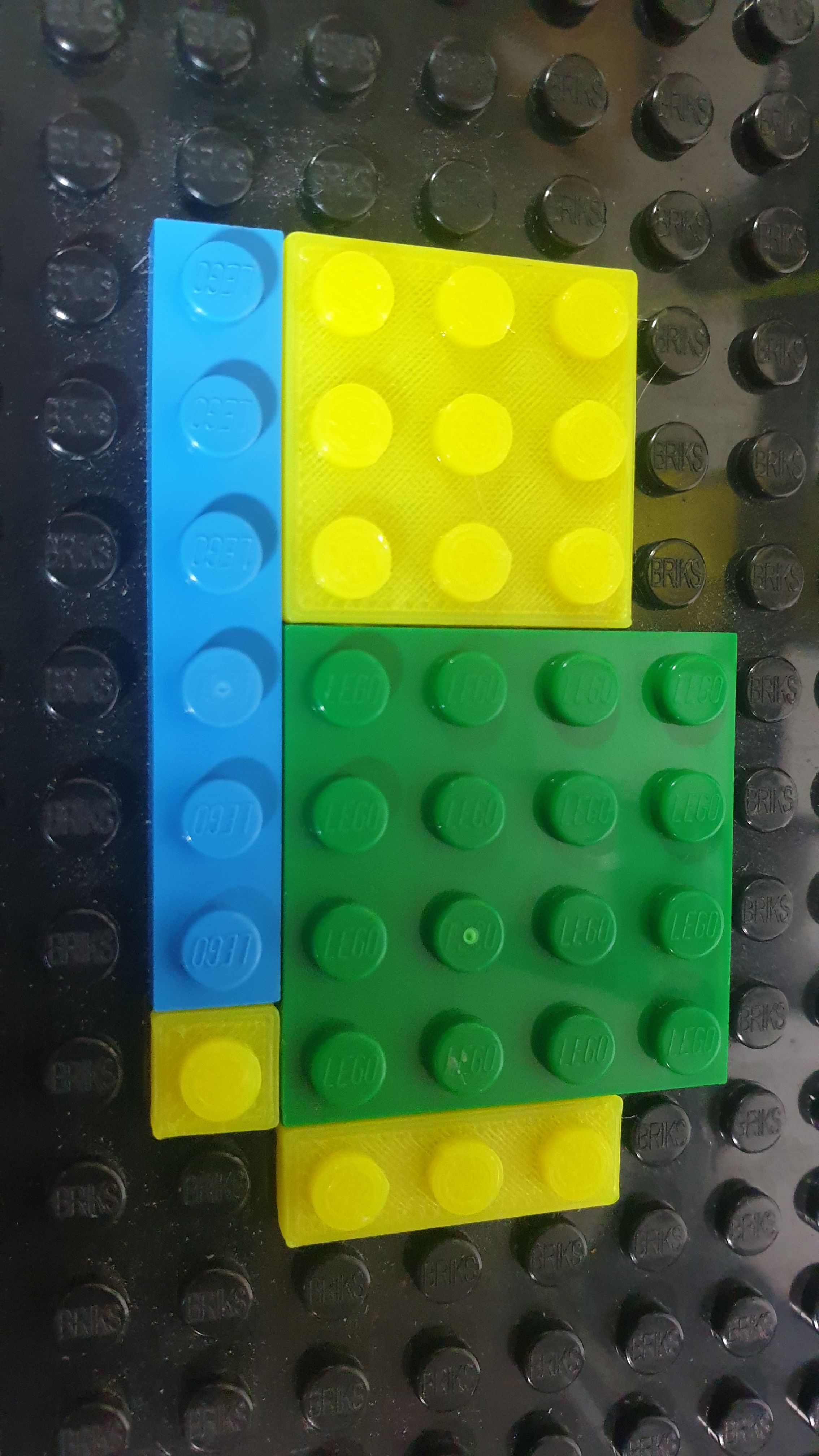 Bricks printed with MachineBlocks LEGO® compatible STL Generator combined with original LEGO® bricks